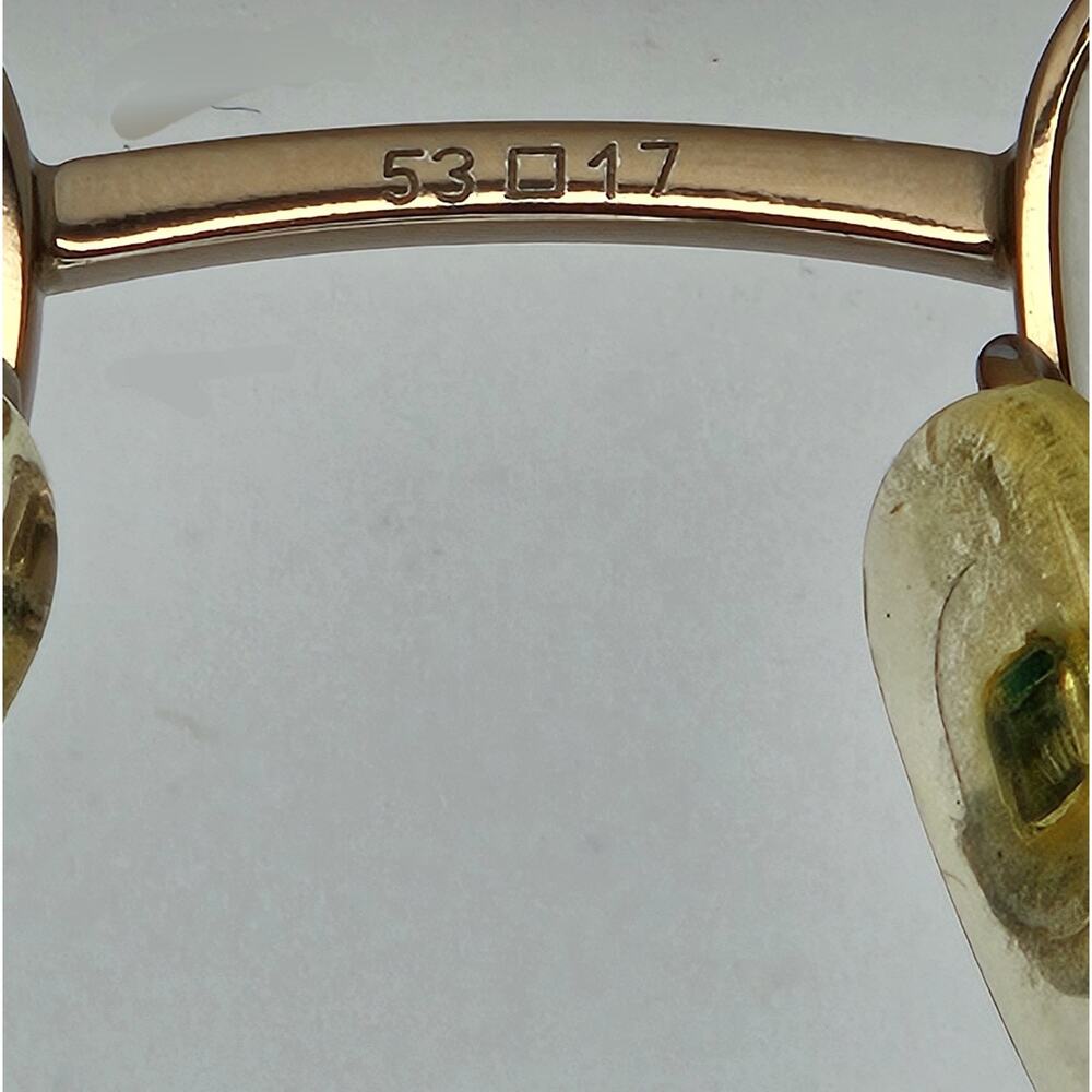 Luxe Eyeglass Frames Brown Gold Crystal Accent Hinges 53-17-135 Full Rim K8 - Picture 10 of 14